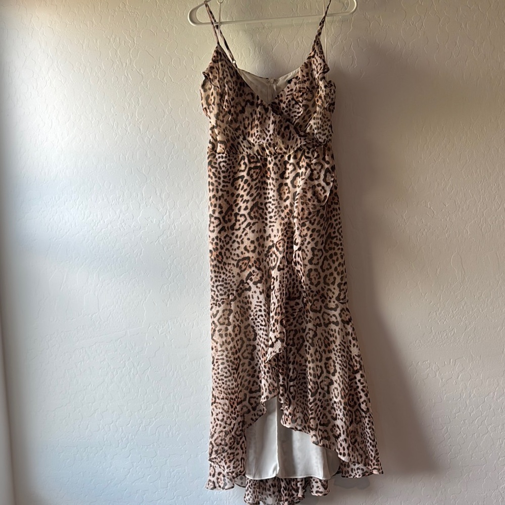 Express Tan and Brown Asymmetrical High-Low Sundress